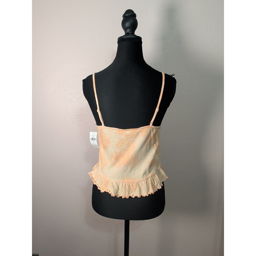 ❤️American Eagle Womens Small Peach Tie Dye Ruffle Hem Cropped Tank Top NWT❤️ - Picture 4 of 9